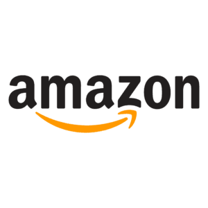 A green background with an orange logo of the word amazon.